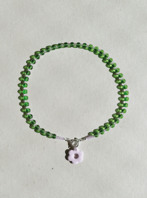 Collar Mostacilla Buena Suerte verde