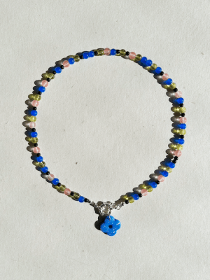 Collar Mostacilla Buena Suerte Azul1