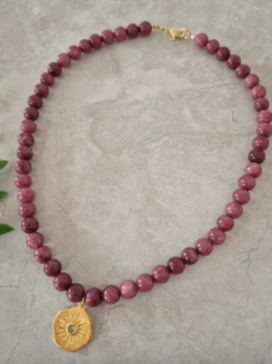 Collar Medalla Punto de luz Mora Viejo