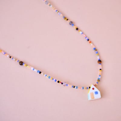 Collar casita multicolor ágata 021