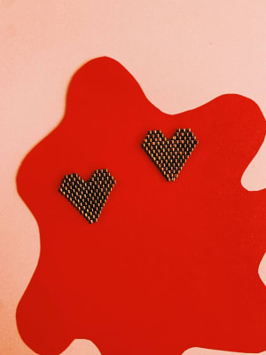 Aros corazón dorado chichicha