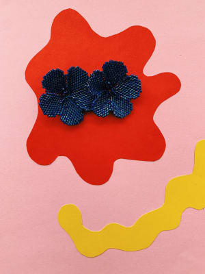 Aros flores azul rainbow