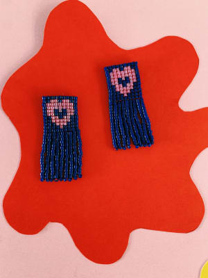 Aros flecos corazon