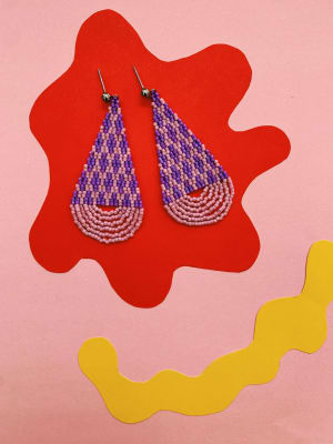 Aros triágulos rosado morado