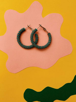 Aros argollas turquesa morado