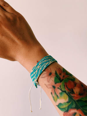 pulsera animal print turquesa1