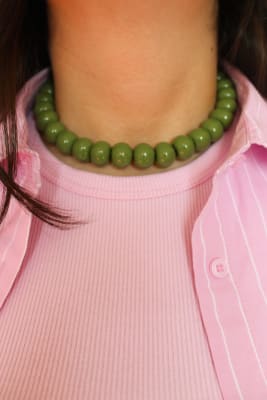 Collar Burbuja Verde Oliva