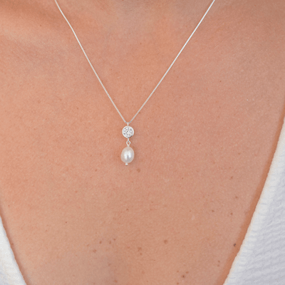 COLLAR PERLA DIANA PLATA