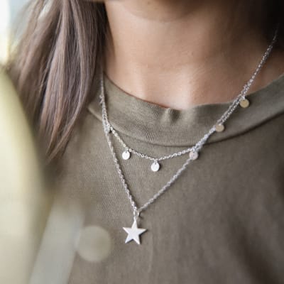 COLLAR PLATA ESTRELLA XL - Musa Accesorios