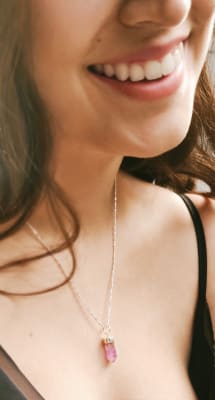 Collar Mini Cuarzo Amatista