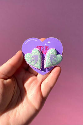 CORAZÓN DE GOLONDRINA CELESTE Y ROSA