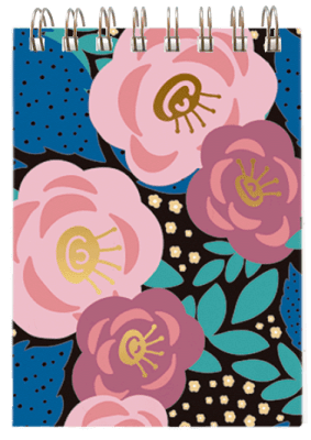 Croquera Flores Black