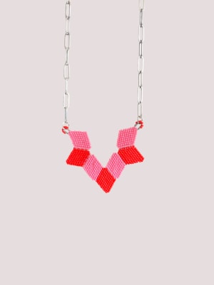 Collar Punta Flecha Rojo/Rosado