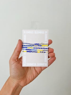 Pulsera Multivuelta Azul Amarillo Blombos1