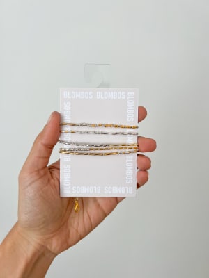 Pulsera Multivuelta Plateado Dorado Verde Blombos1