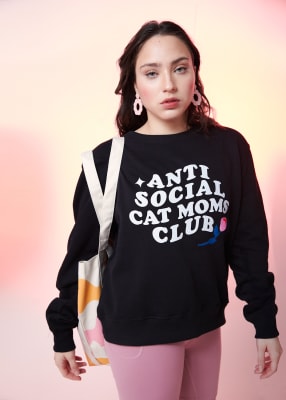 POLERON ANTISOCIAL CAT MOMS CLUB NEGRO