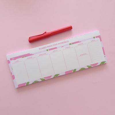 Planner semanal tulipán rosa