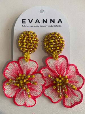 Aros Pintado Rosa Blanco