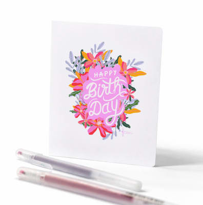 Tarjeta Happy Bday Flower