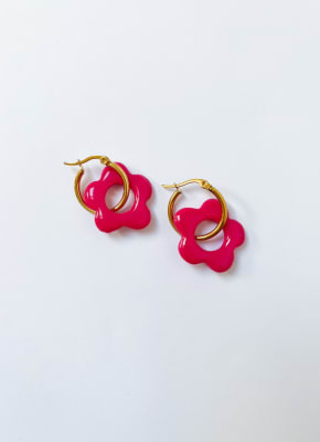 aros flor fucsia1