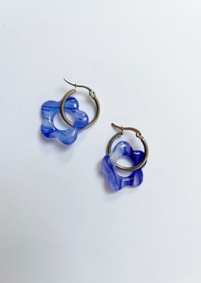 aros flor lila traslucido