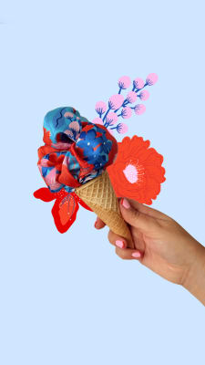 Scrunchie Fiore rosso