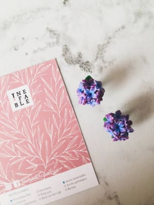 Aros Hortensia matizada lila