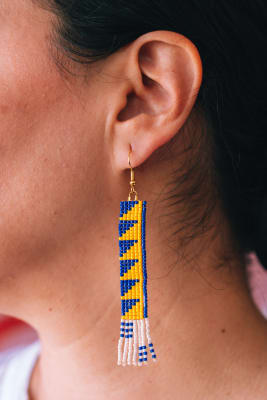 Aros bloques azul amarillo blanco