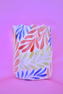 Maceta Tulipán (hojas de colores)