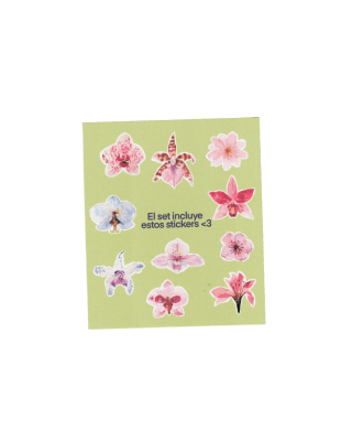SET STICKERS TEMÁTICA ORQUIDEAS