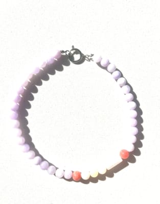 Collar Agata lila y cuarzo rosa2