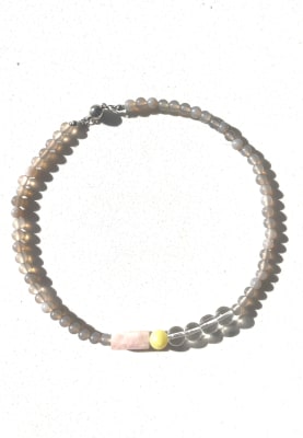 Collar Agatas grises y rosa