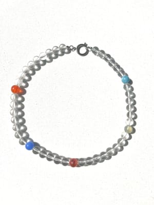 Collar Cuarzo con agatas broche acero