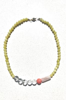 Collar agatas amarillas y Cuarzo