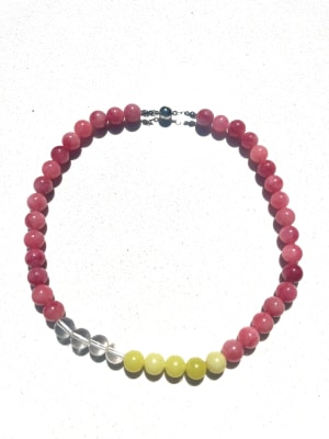 Collar Agatas y cristal transparente