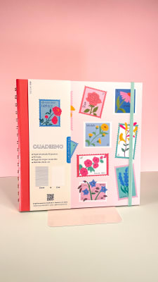 Cuaderno 20x21 Estampillas florales