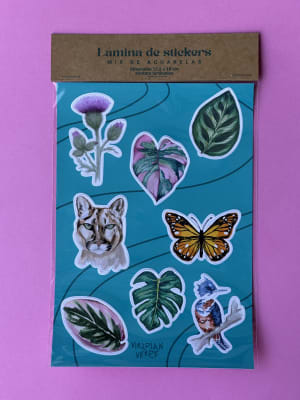 Lámina de Stickers Mix de Acuarelas