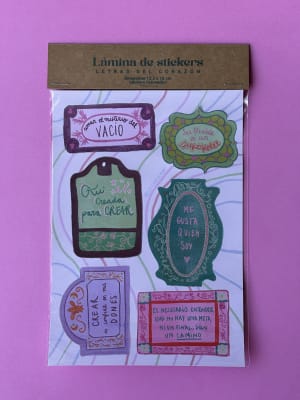 Lámina de Stickers Letras del Corazón1