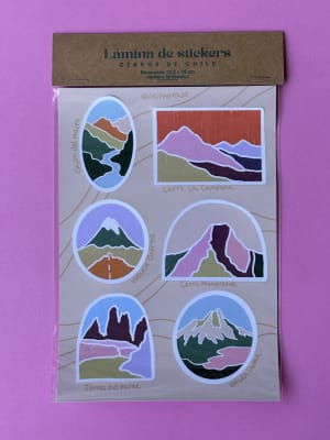 Lámina de Stickers Montañas de Chile