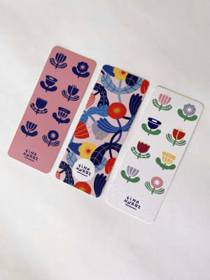 Marcapáginas pattern flores