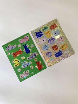 Set stickers waterproof holográfico gatitos1