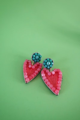 Aros corazón bordados 0031