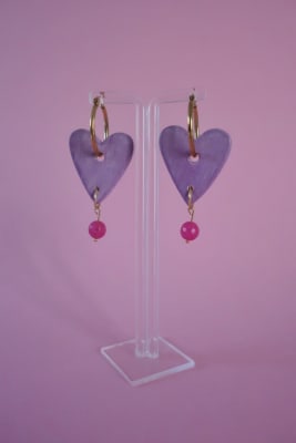 Aros de corazón cerámica 0011