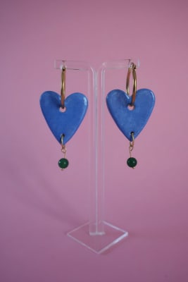 Aros de corazón cerámica 0021