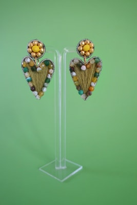 Aros corazón bordados 0011