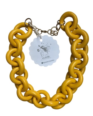 Collar Eslabones Amarilo1