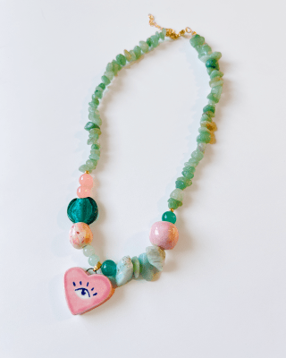 Collar Victoria rosa verde1