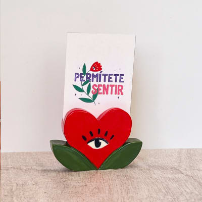 Portaretrato florecer roja