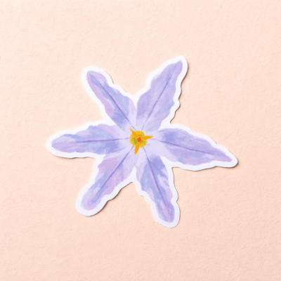 Stickers Individuales Flor Morada Puntas