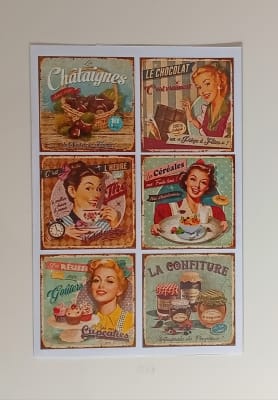 Lámina de Stickers Cook Vintage 1